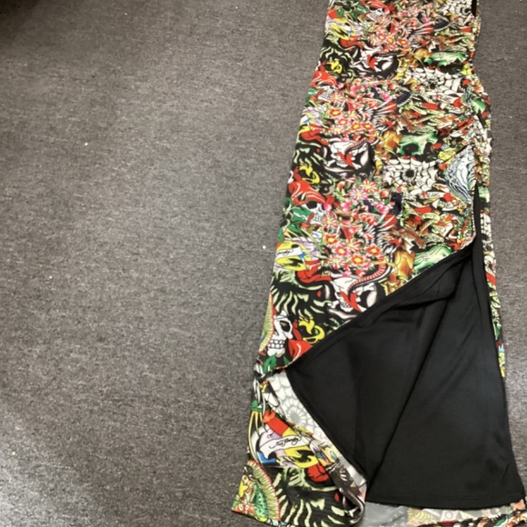 Ed Hardy Tattoo Collage Print Dress, Size Medium - Picture 3 of 4